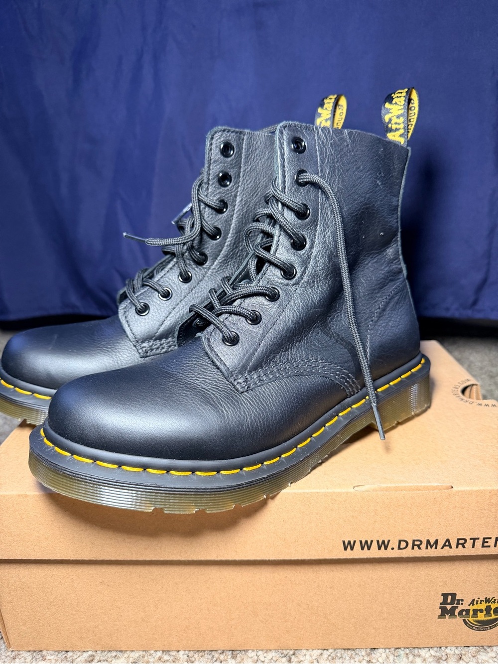 Dr. Martens 1460 black leather 8-eye lace up boots